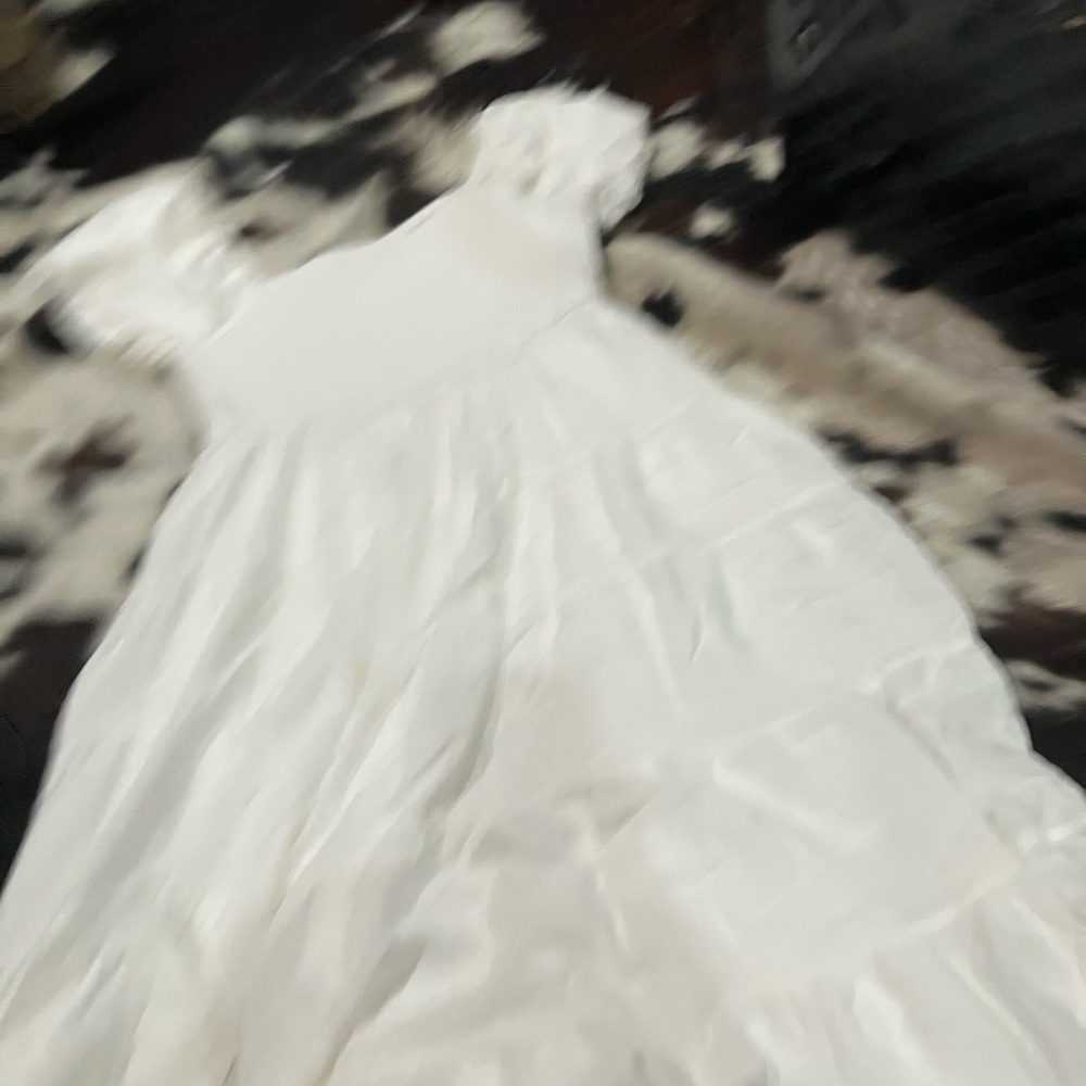 White Ruffled Tiered Dress - Classic Party Wear